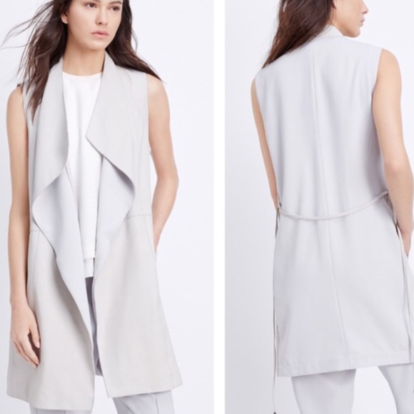 Vince Leather Vest in Sierra Silver - Picture 4 of 9